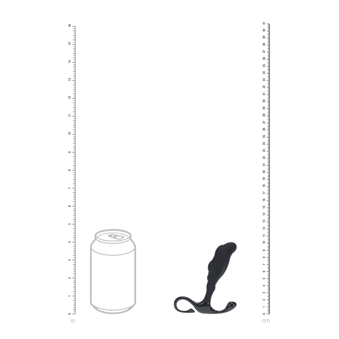 Levelz by shots Geribbelde Hard Loop Silicone Prostaat Massager - S - Zwart (8714273066473)
