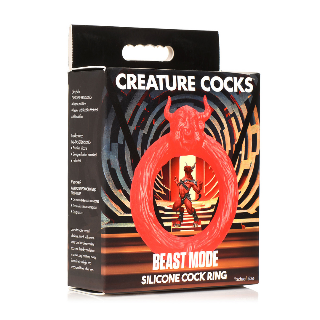 Xr brands Beast Mode - Siliconen Cockring - Rood (848518053862)