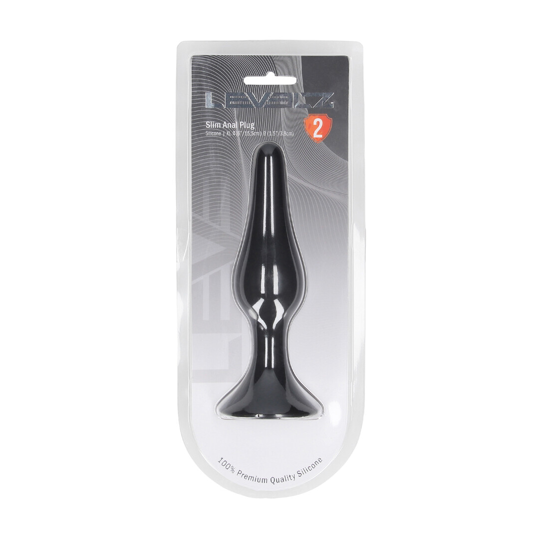 Levelz by shots Slim Siliconen Anale Plug - XL - Zwart (8714273066169)
