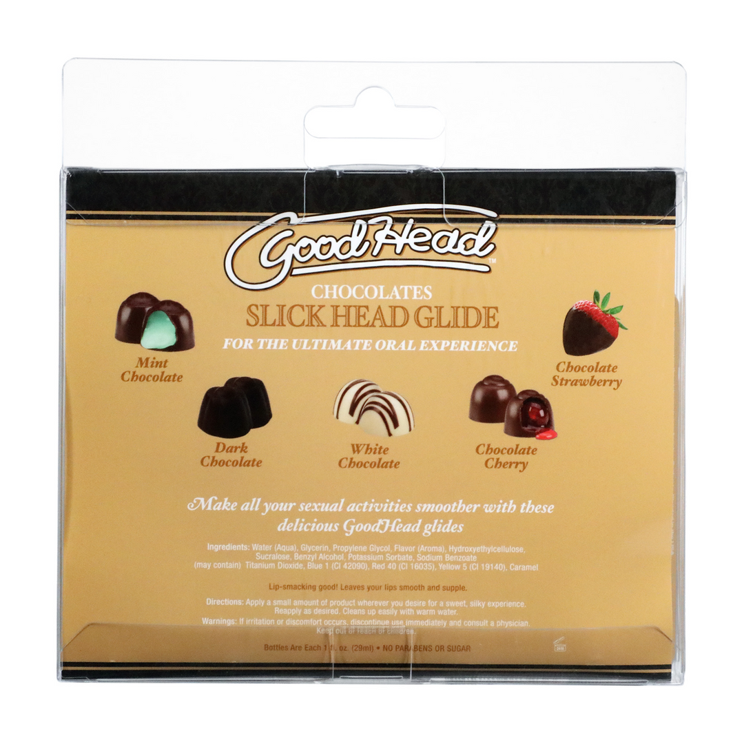 Doc johnson Slick Head Glide - Chocolates - 5 Pack - 1 fl oz / 29 ml (782421083236)