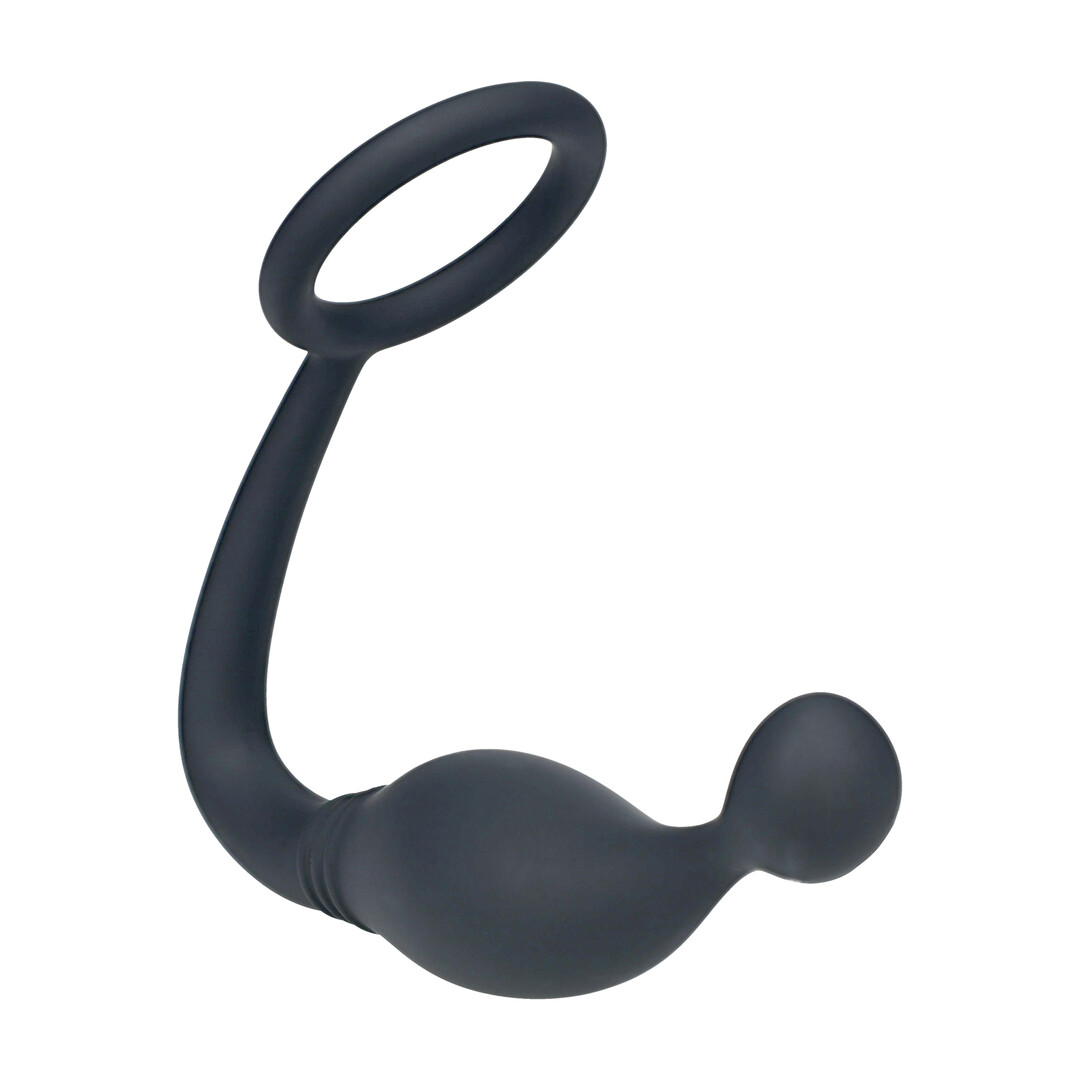 Levelz by shots Siliconen Cockring met Prostaatstimulator - L - Zwart (8714273064561)
