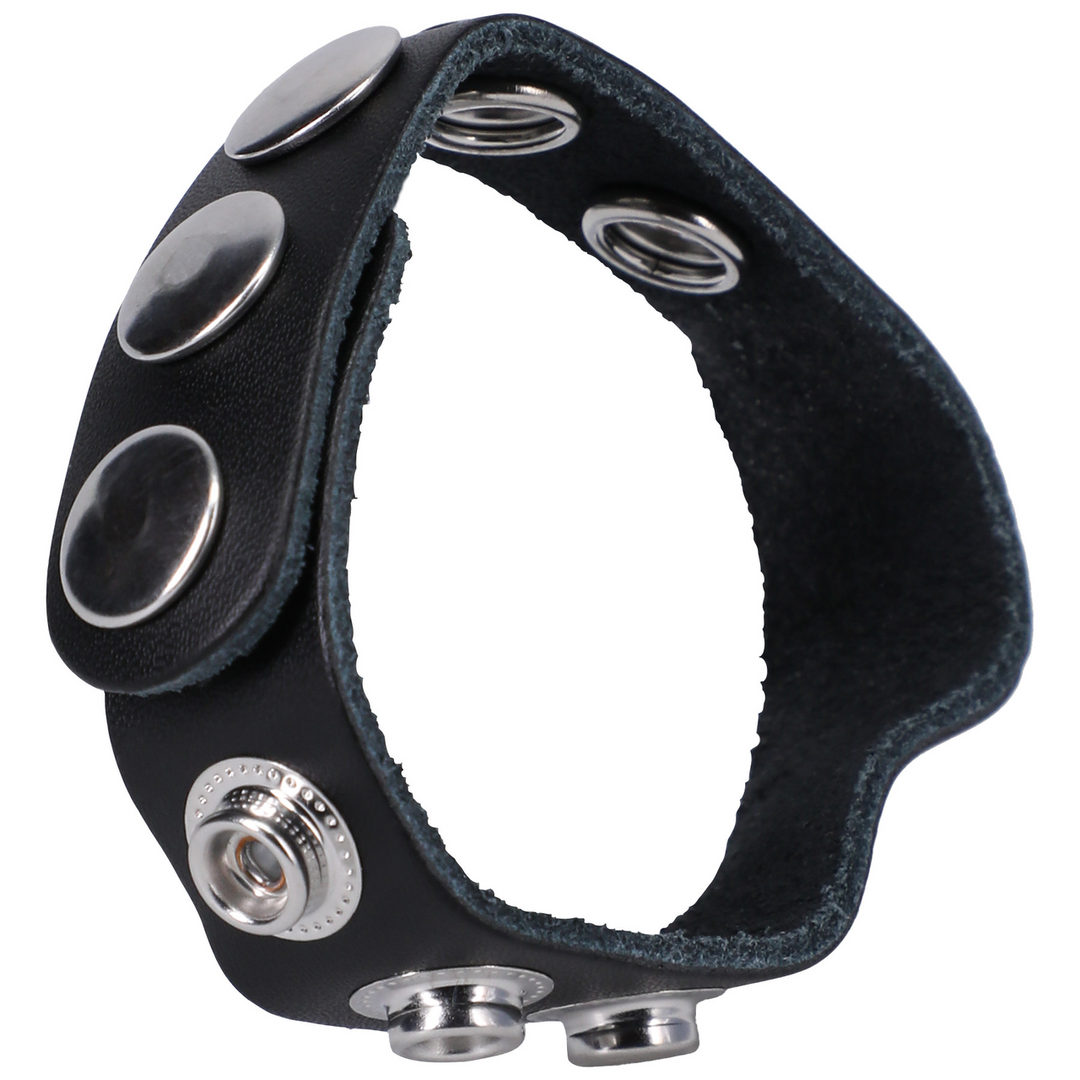 Doc johnson De Leather 5 Snap - Leather Cockring (6768903845503)