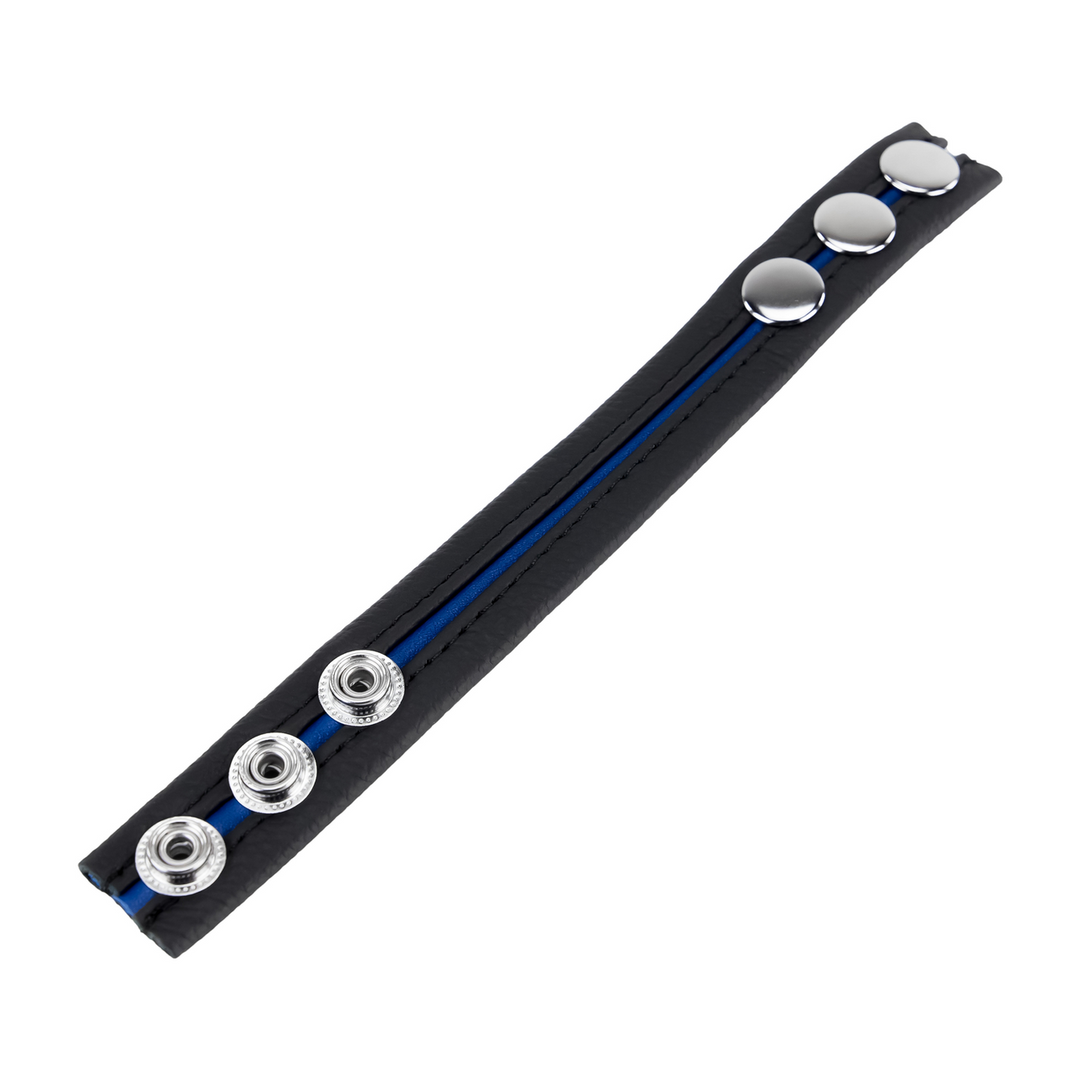 Red leather Verstelbare Leren Cockring - Blauw (3662811230679)