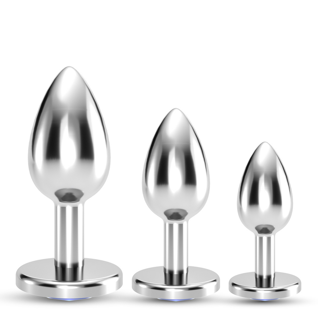 Crushious Bijou - Anal Train Trio - 3 Jewel Plugs - Blauw (7403254150812)