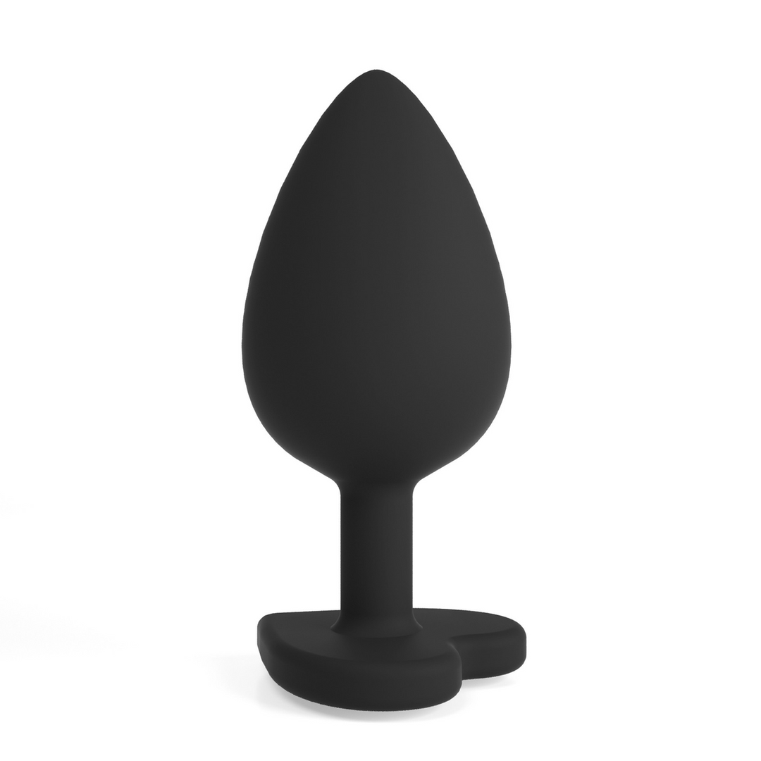 Crushious Cuore - Anale Plug met Vier Verwisselbare Edelstenen - Medium - Zwart (7403254158474)