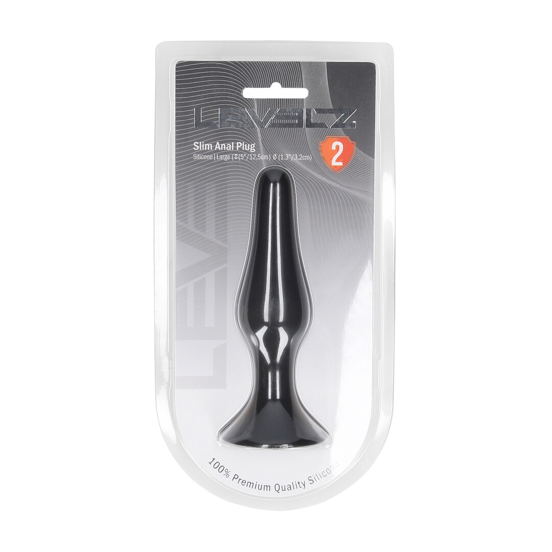 Levelz by shots Slanke Siliconen Anale Plug - L - Zwart (8714273065971)