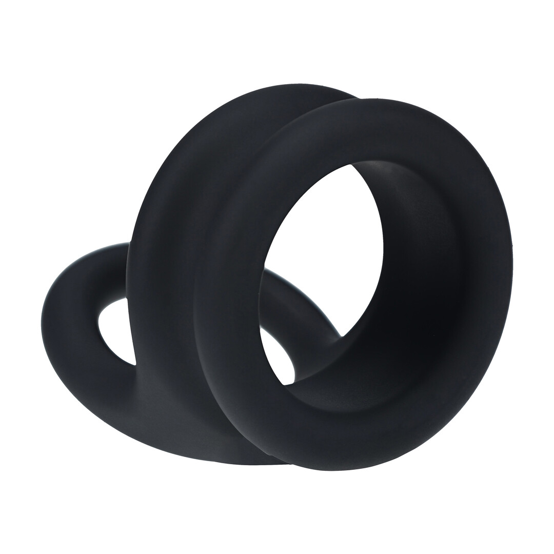 Levelz by shots Brede Dubbele O Siliconen Cockring - L - Zwart (8714273063489)