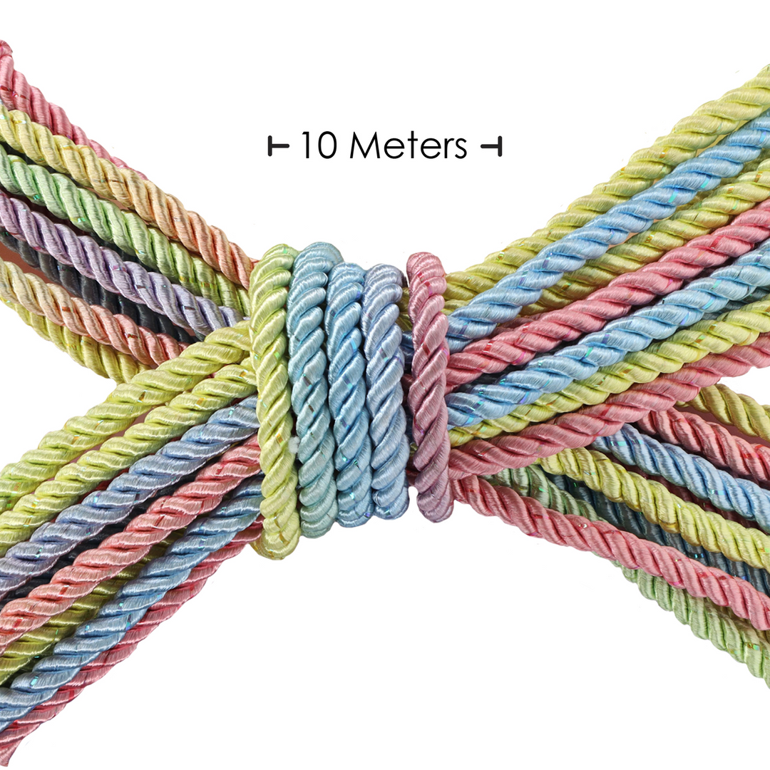 Ouch! by shots Polyester Bondage Touw - 10 m - Multicolor Pastel (8714273059413)