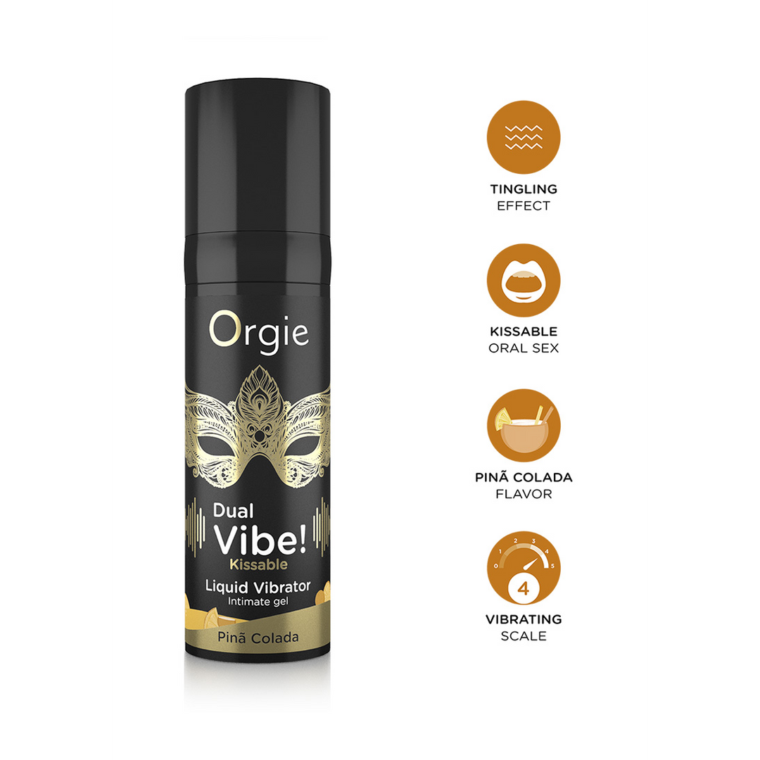 Orgie Dual Vibe! Kissable Liquid Vibrator - Pina Colada - 0,5 fl oz / 15 ml (5600742917311)