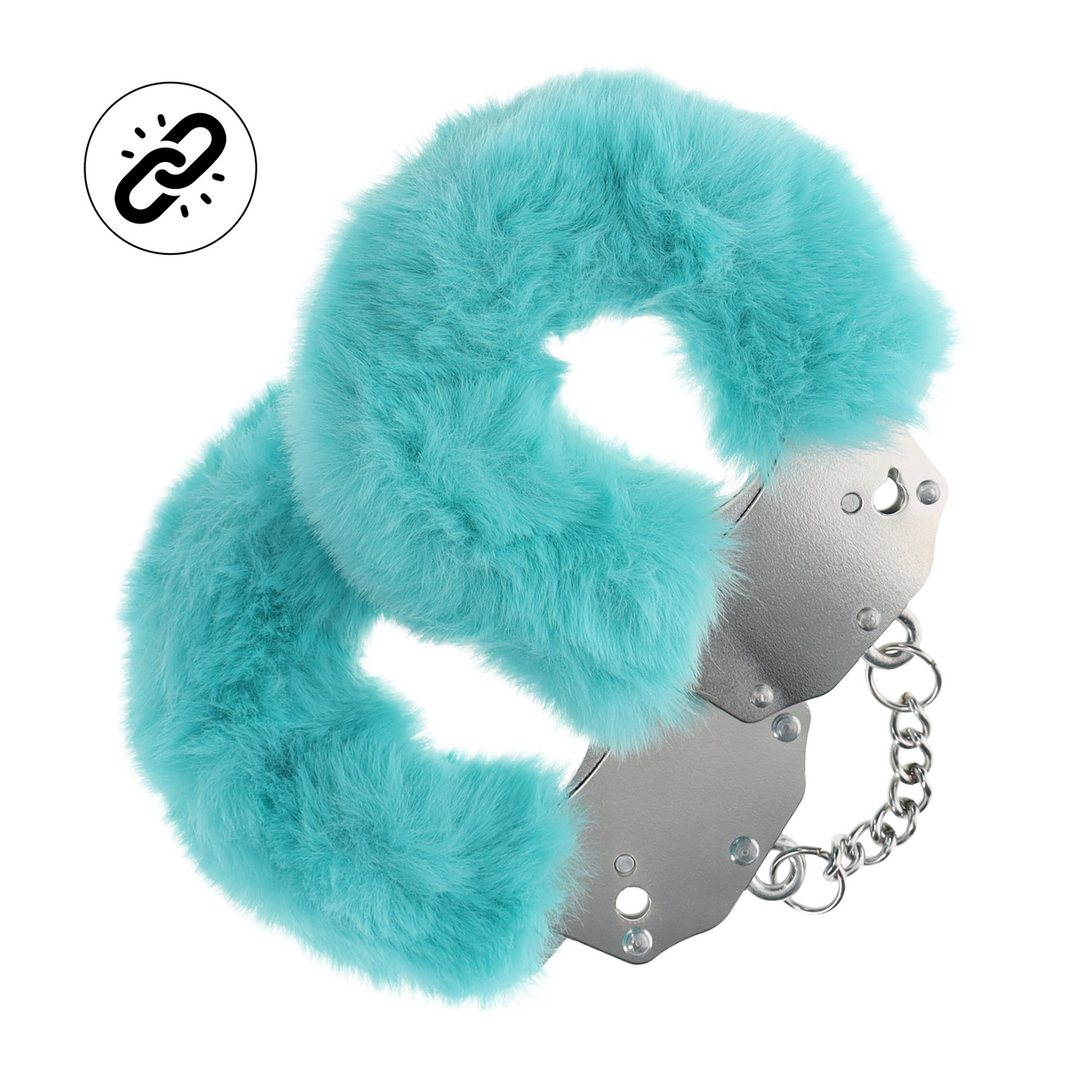 Ouch! by shots Zware Fluffy Handboeien - Blauw (8714273043047)