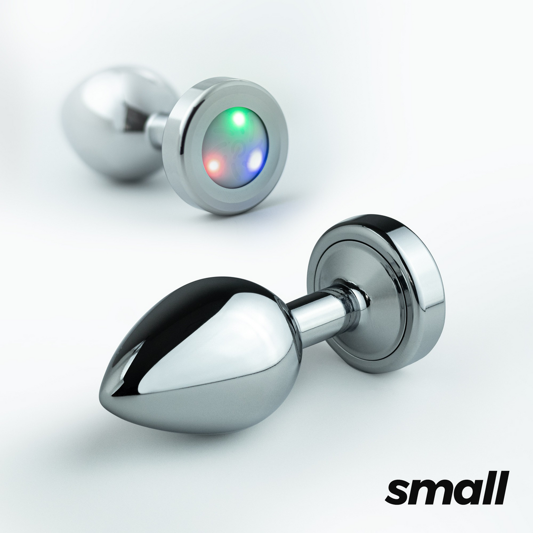 Crushious Borealis - Metalen Anale Plug met LED RGB - Klein - Zilver (7403254158528)