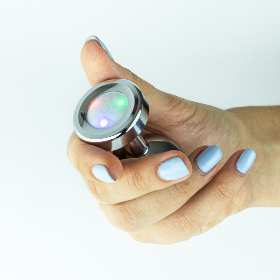 Crushious Borealis - Metalen Anale Plug met LED RGB - Klein - Zilver (7403254158528)