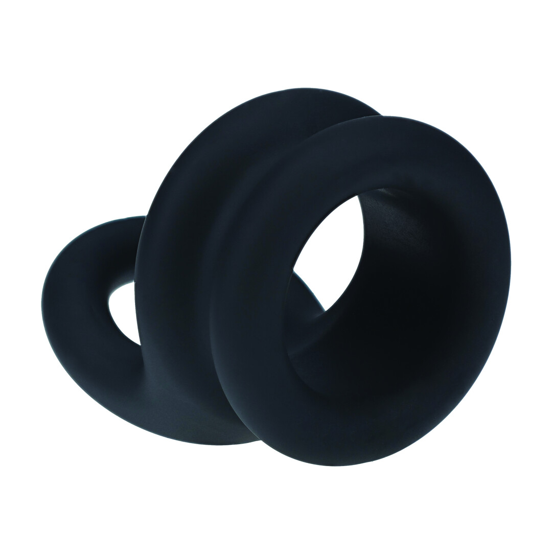 Levelz by shots Brede Dubbele O Siliconen Cockring - S - Zwart (8714273063441)