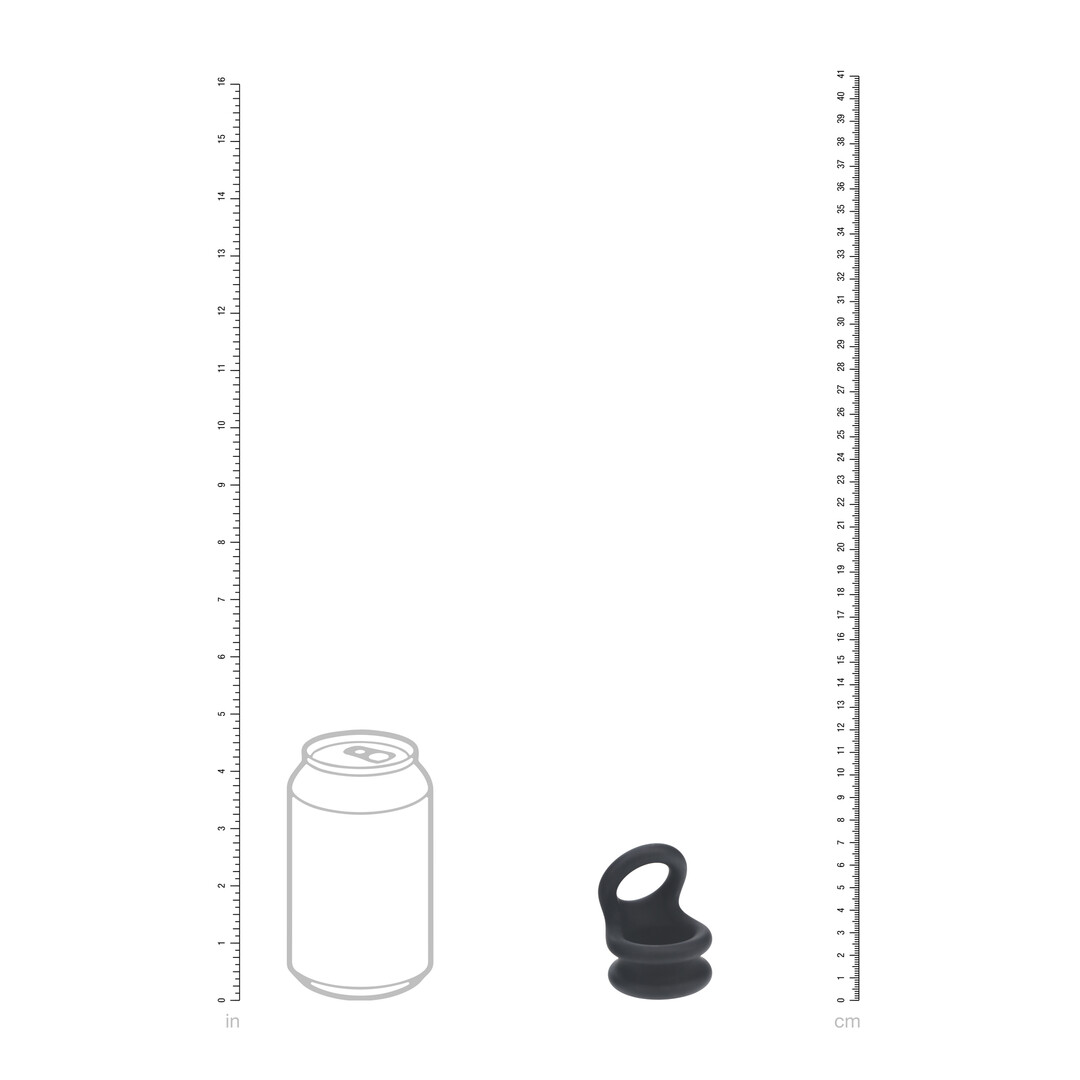 Levelz by shots Brede Dubbele O Siliconen Cockring - S - Zwart (8714273063441)
