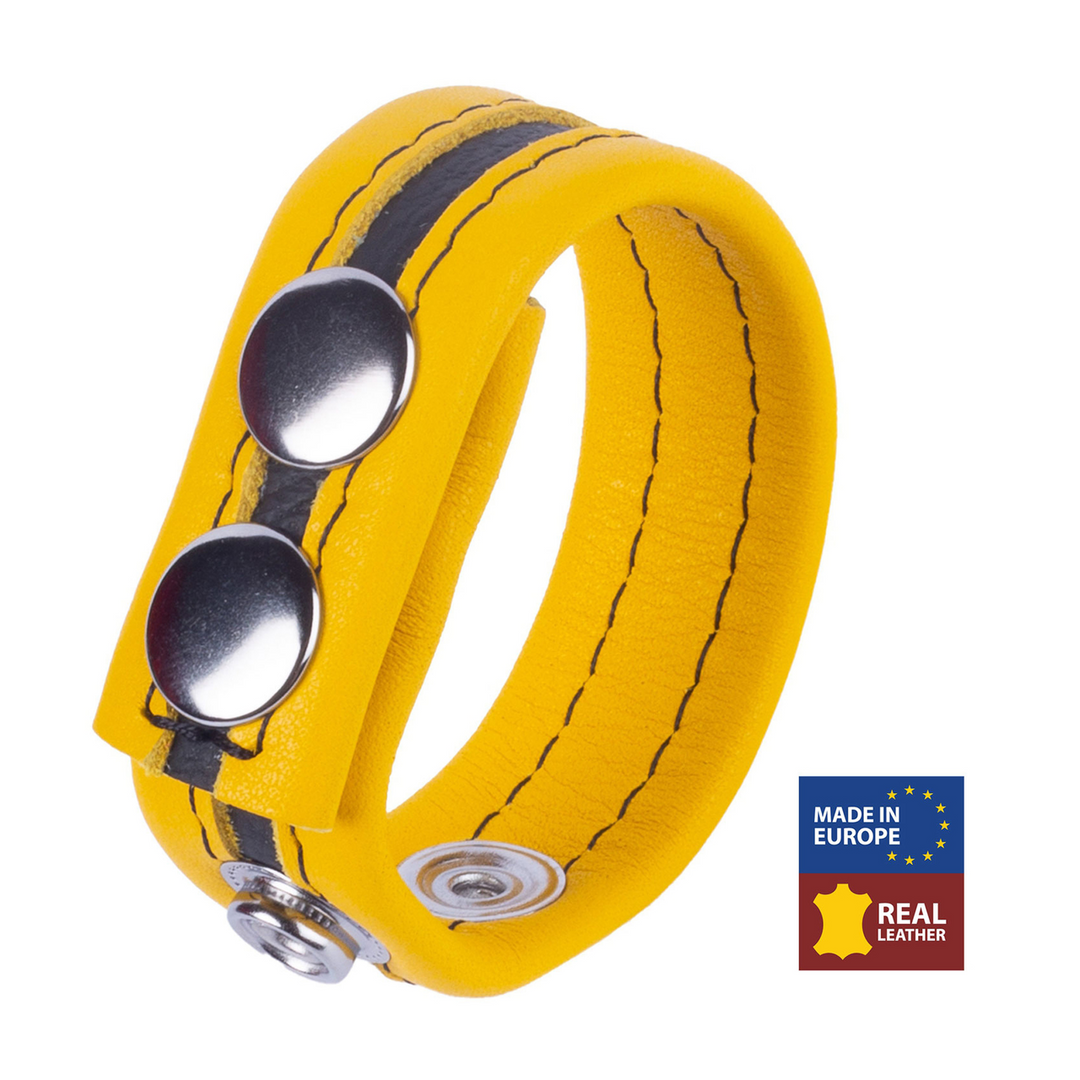 Red leather Tippy - Leren Cockring - Geel (3662811297085)