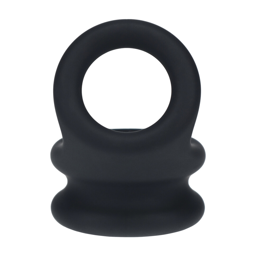 Levelz by shots Brede Dubbele O Siliconen Cockring - M - Zwart (8714273063465)