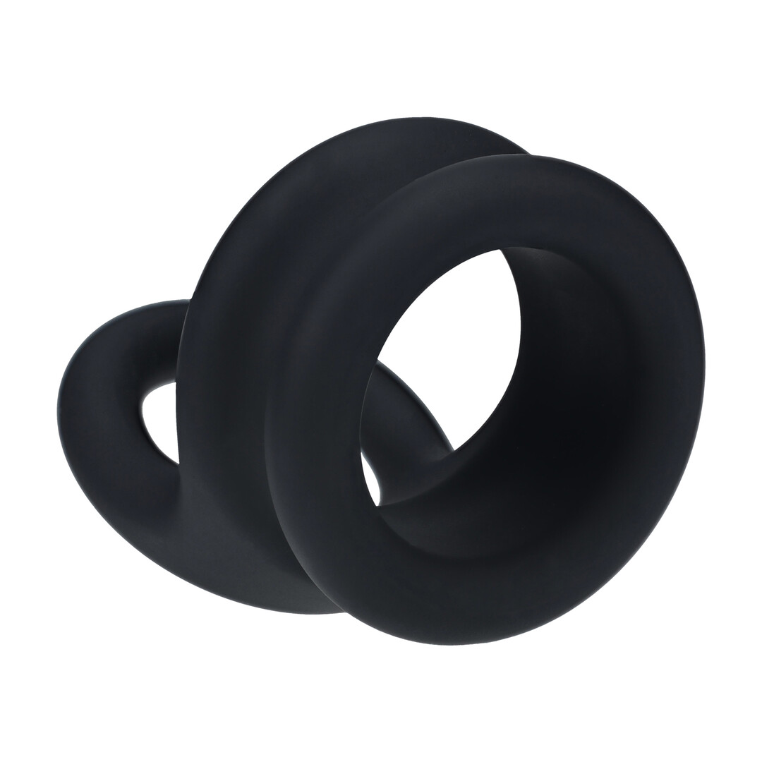 Levelz by shots Brede Dubbele O Siliconen Cockring - M - Zwart (8714273063465)