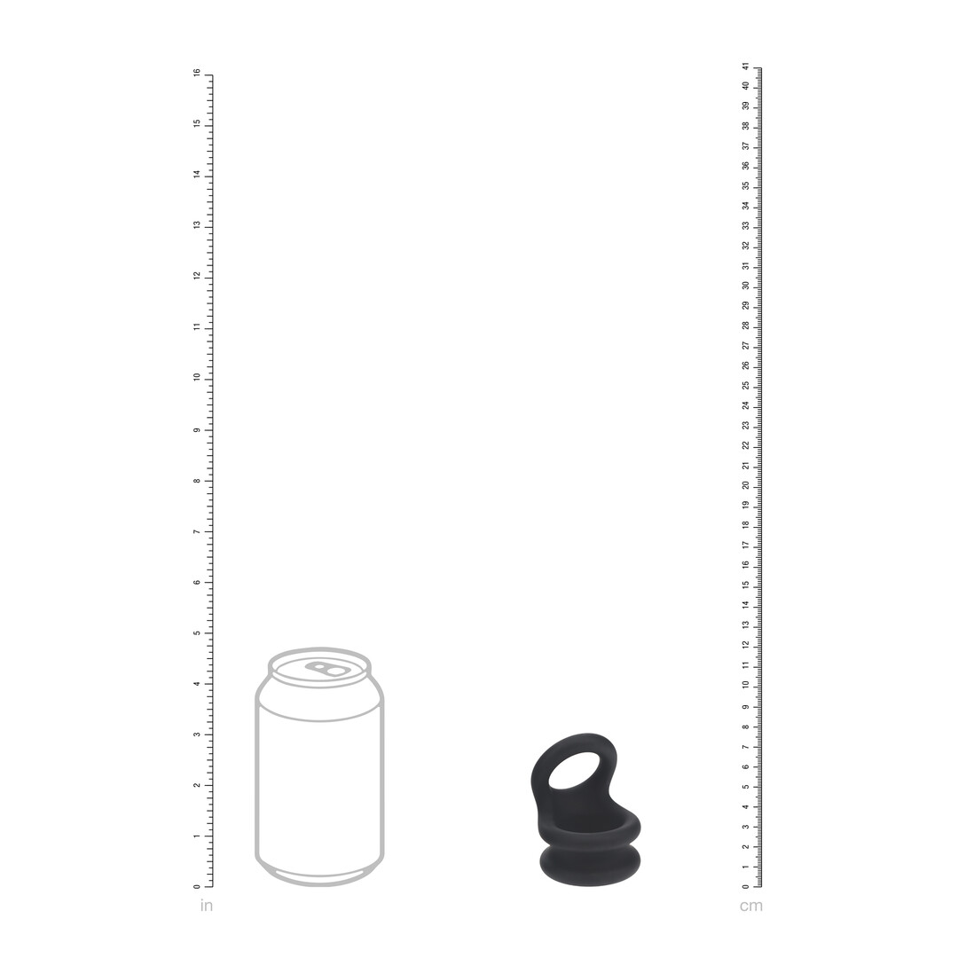 Levelz by shots Brede Dubbele O Siliconen Cockring - M - Zwart (8714273063465)