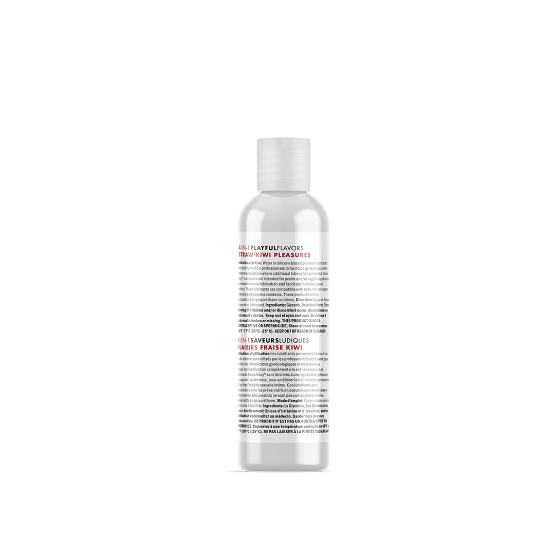 Swiss navy 4 in 1 Playful Flavors - Lubricant with Straw-Kiwi Pleasures Flavor - 1 fl oz / 29,5 ml (699439005603)