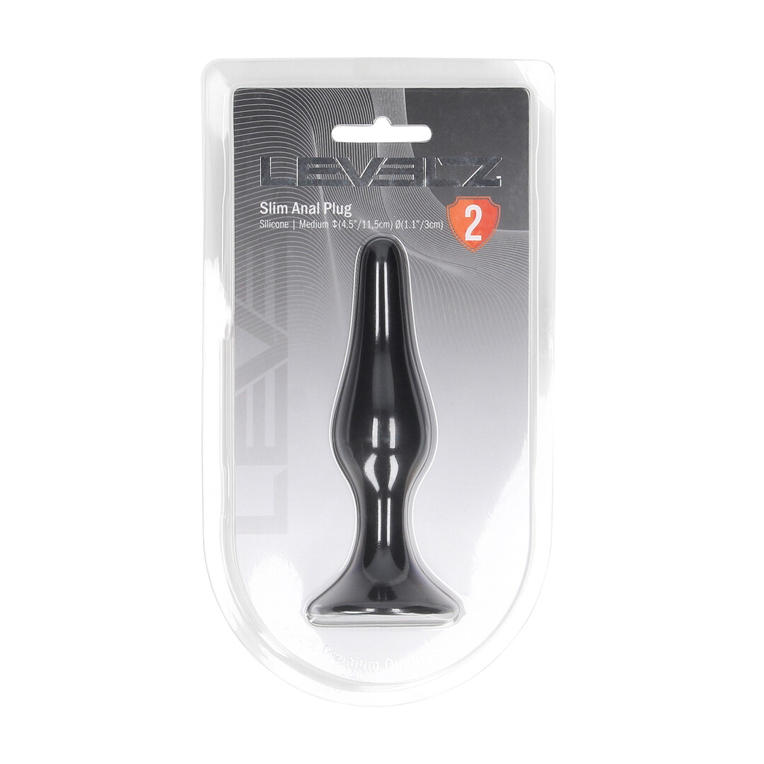 Levelz by shots Slanke Siliconen Anale Plug - M - Zwart (8714273065742)