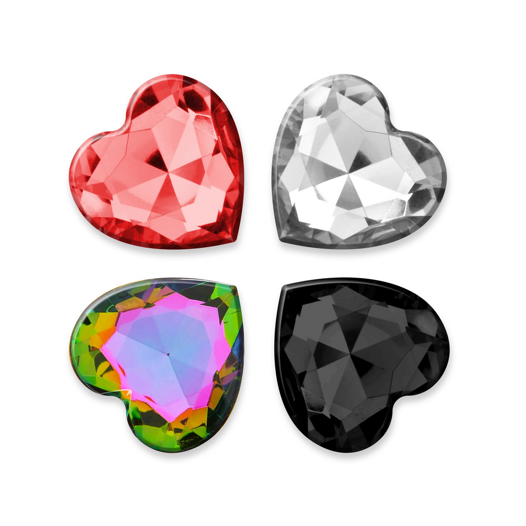 Crushious Cuore - Anale Plug met Vier Verwisselbare Edelstenen - Klein - Zwart (7403254158467)