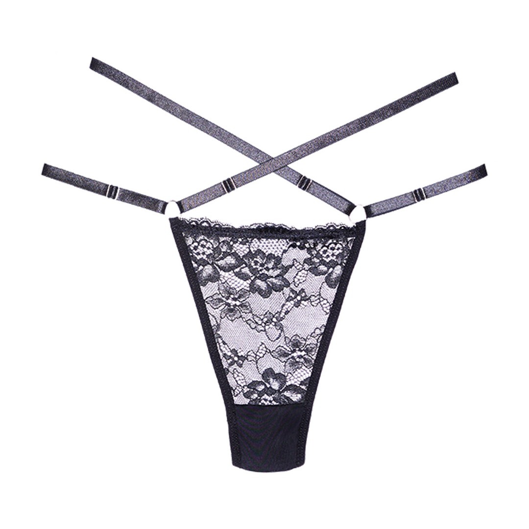 Allure Cherished - Kant en Gaas String - OS - Zwart (883045920959)