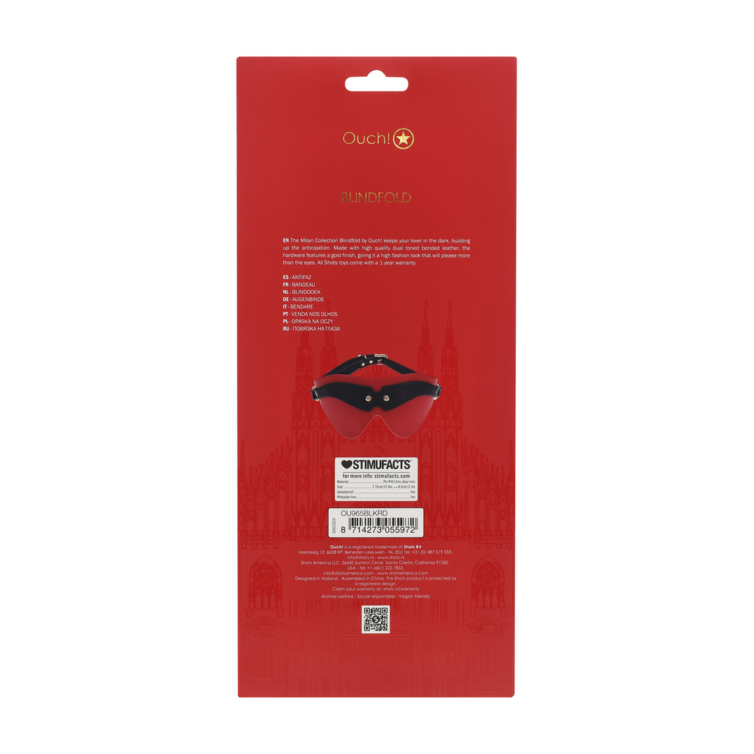 Ouch! by shots Milan Collectie - Blinddoek - Zwart/Rood (8714273055972)