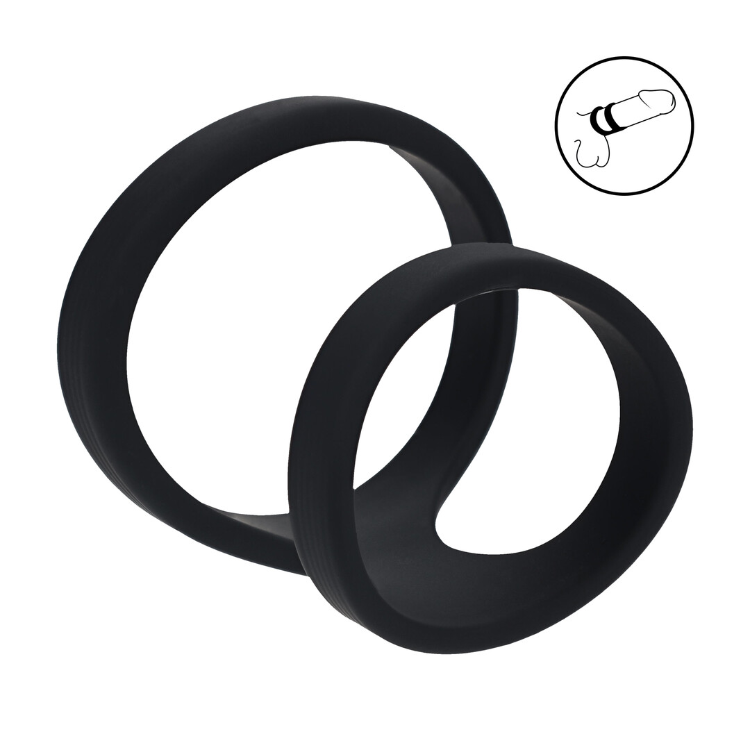 Levelz by shots 2 Loop Siliconen Cockring - Zwart (8714273063687)