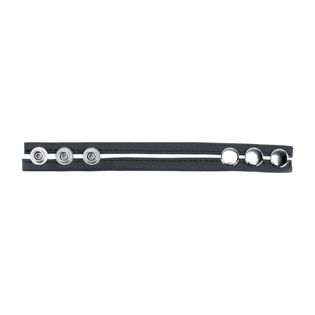 Red leather Verstelbare Leren Cockring - Wit (3662811230693)
