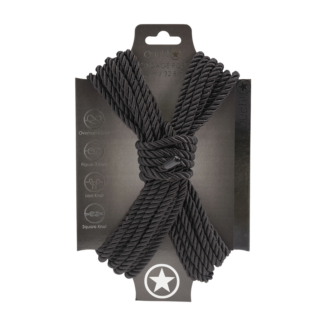 Ouch! by shots Polyester Bondage Touw - 10 m - Zwart (8714273059376)