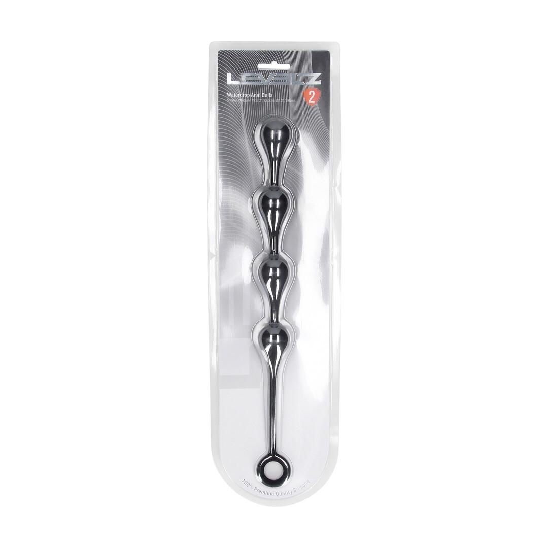 Levelz by shots Waterdrop Siliconen Anale Ballen - M - 30mm - Zwart (8714273066879)