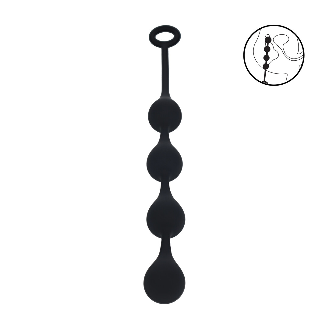 Levelz by shots Waterdrop Siliconen Anale Ballen - M - 30mm - Zwart (8714273066879)
