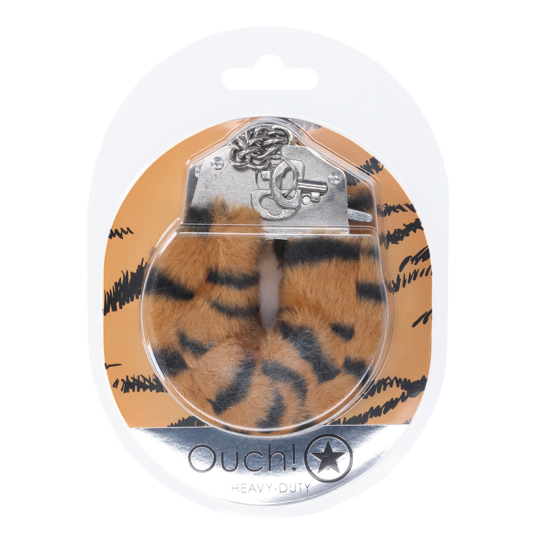 Ouch! by shots Zware Fluffy Handboeien - Tijger (8714273042873)