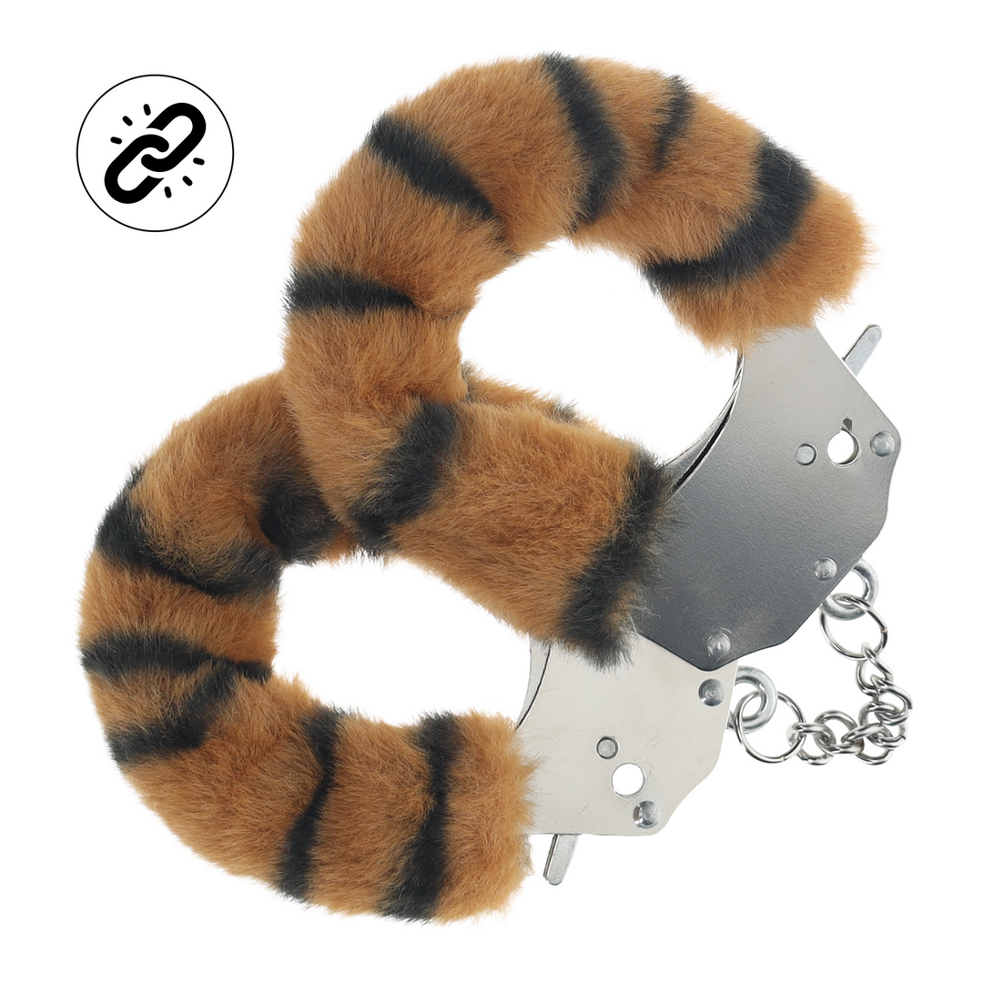 Ouch! by shots Zware Fluffy Handboeien - Tijger (8714273042873)
