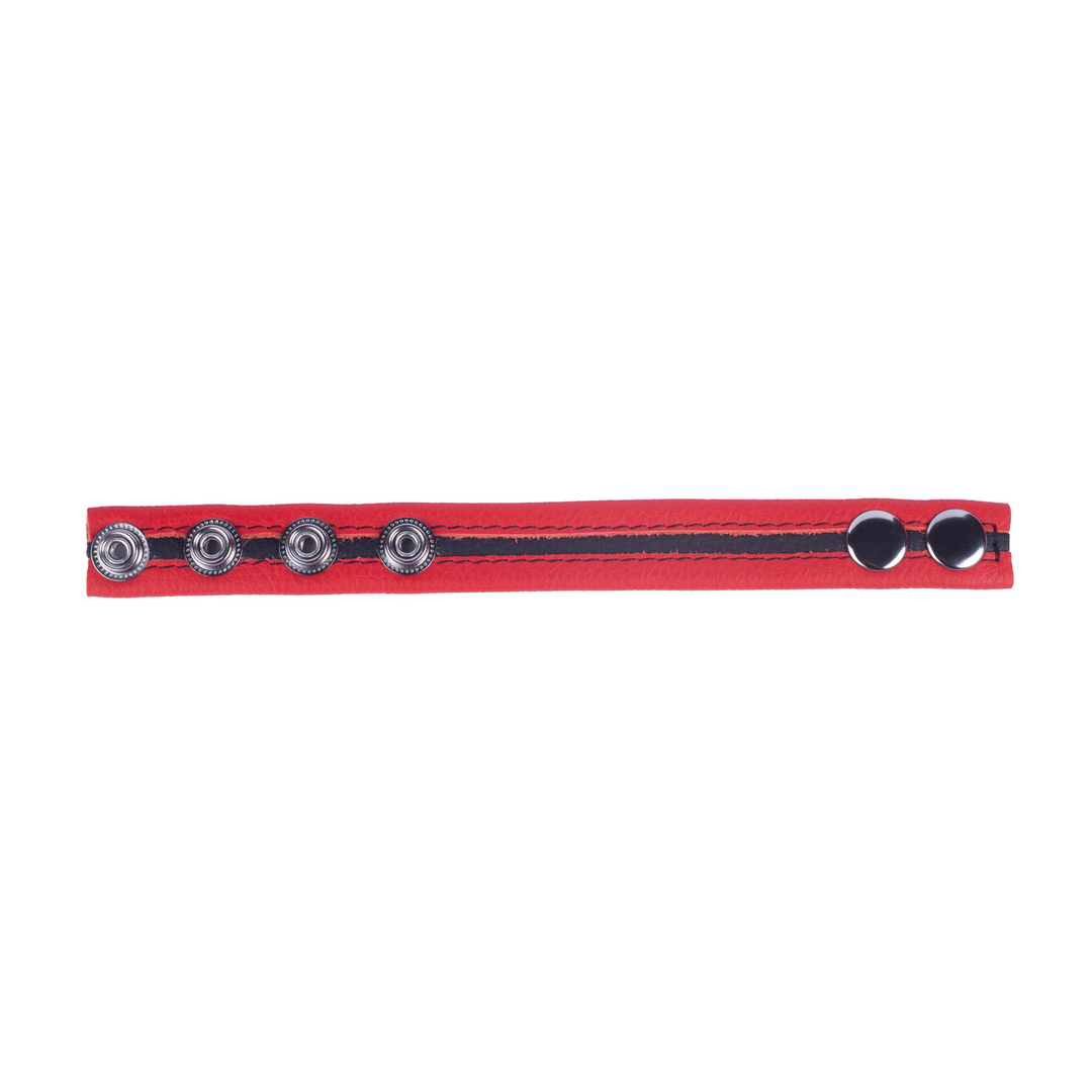 Red leather Tippy - Leren Cockring - Rood (3662811297061)