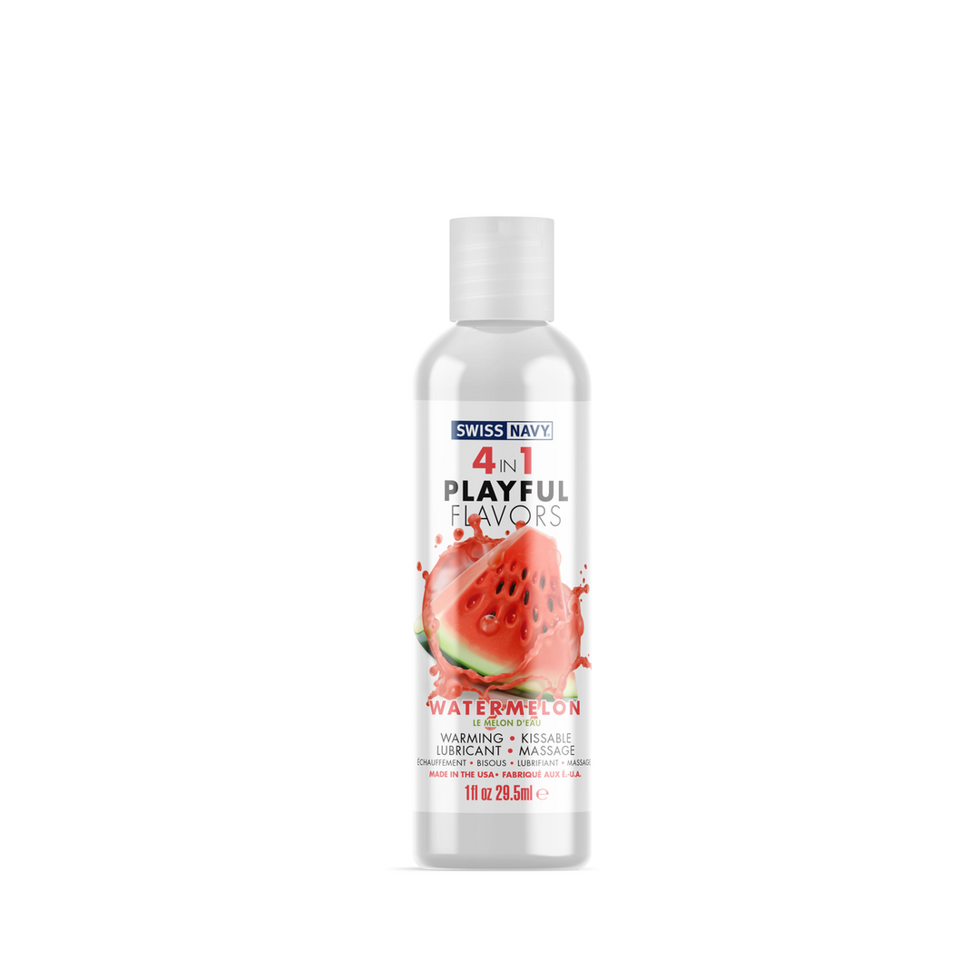 Swiss navy 4 in 1 Playful Flavors - Lubricant with Watermelon Flavor - 1 fl oz / 29,5 ml (699439007119)