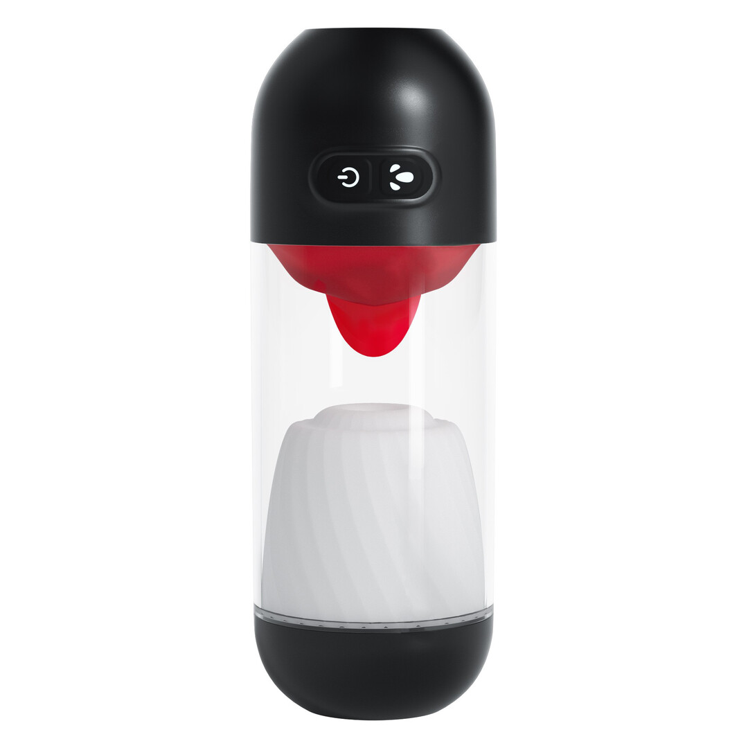 Crushious Slurpy - 2 in 1 Detachable Licking and Vibrating Masturbator - Transparent (7403254162075)
