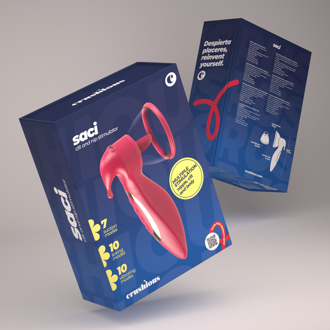 Crushious Saci - Clitoral and Nipple Stimulator with Suction - Red (7403254162099)