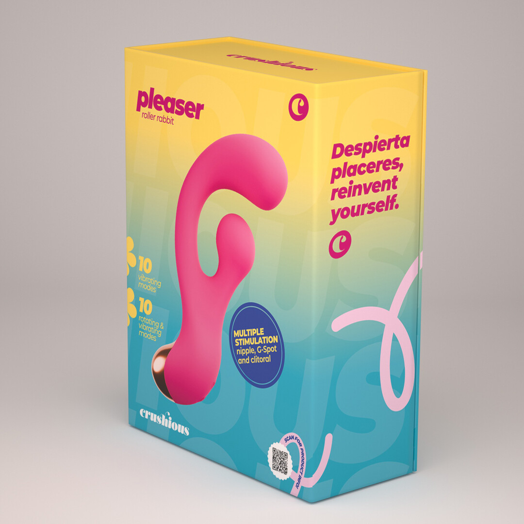 Crushious Pleaser - Vibrator with Rotating Stimulation - Pink (7403254162112)