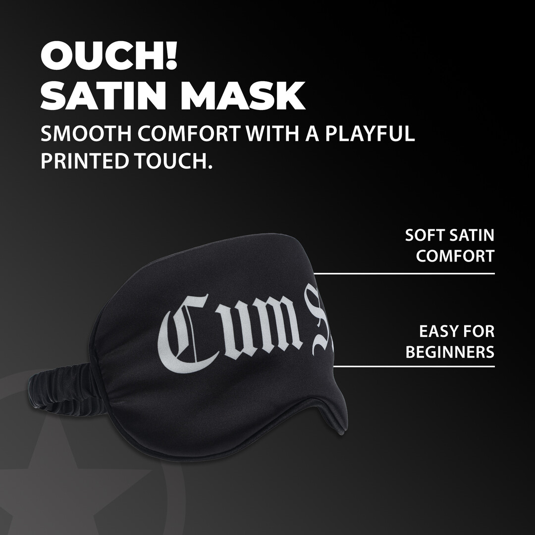 Ouch! by shots Cum Slut - Gedrukt Satijnen Masker - Zwart (8714273028457)