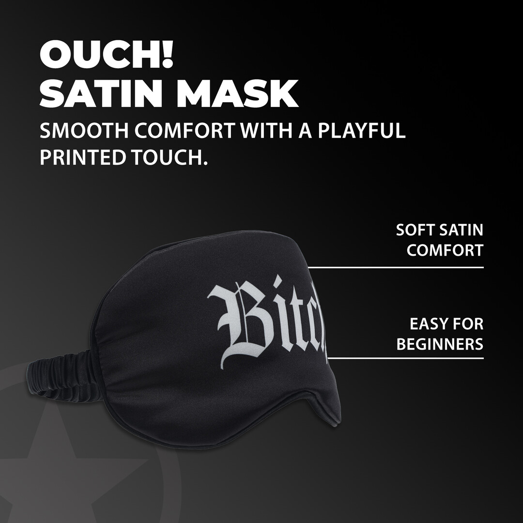 Ouch! by shots Bitch - Gedrukte Satijnen Masker - Zwart (8714273028440)