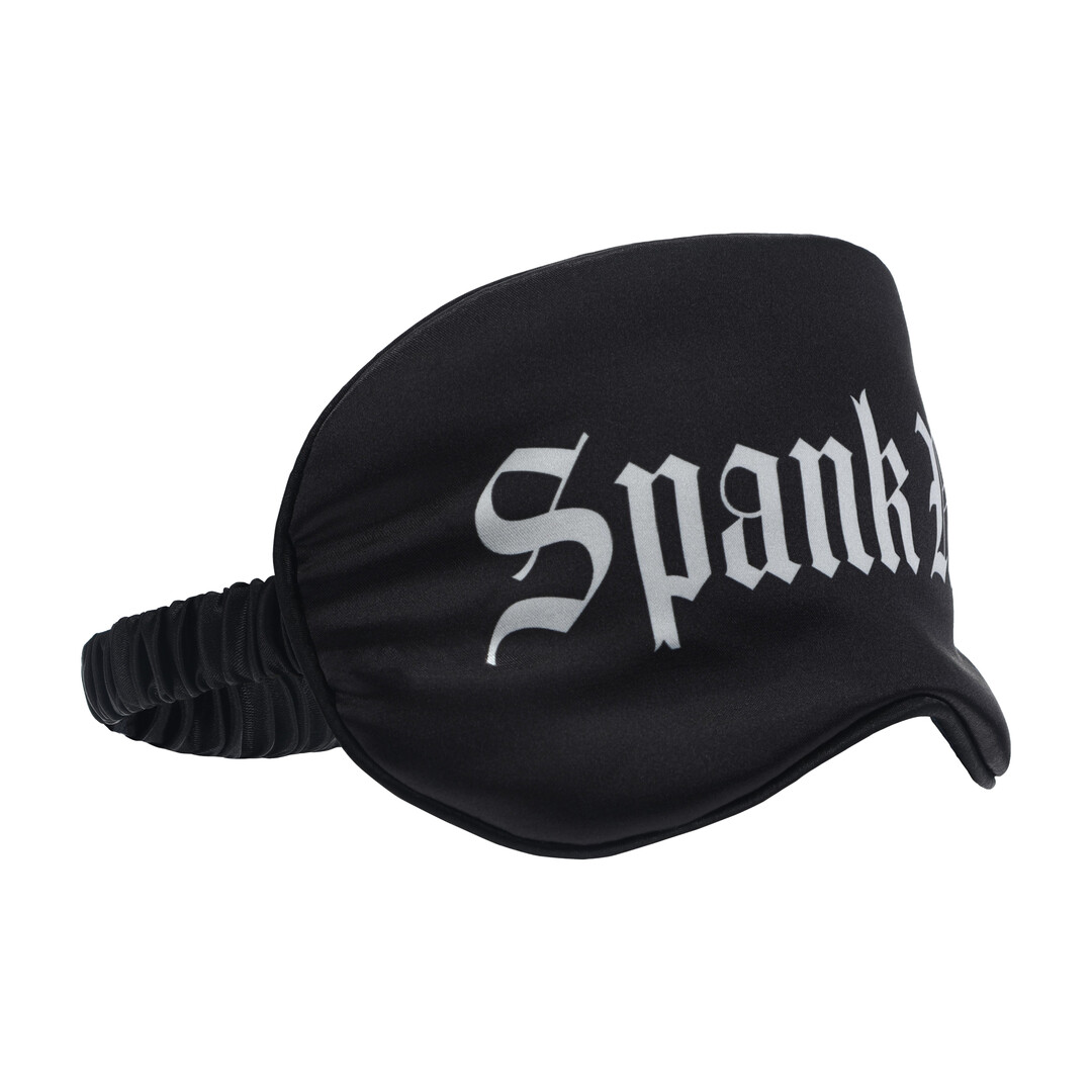 Ouch! by shots Spank Me - Gedrukte Satijnen Masker - Zwart (8714273028471)