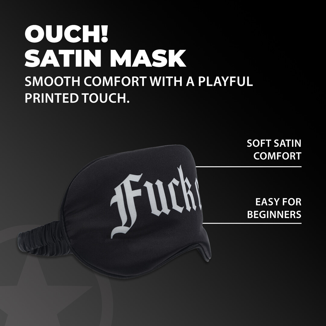 Ouch! by shots Fuck Off - Geprinte Satijnen Masker - Zwart (8714273028464)