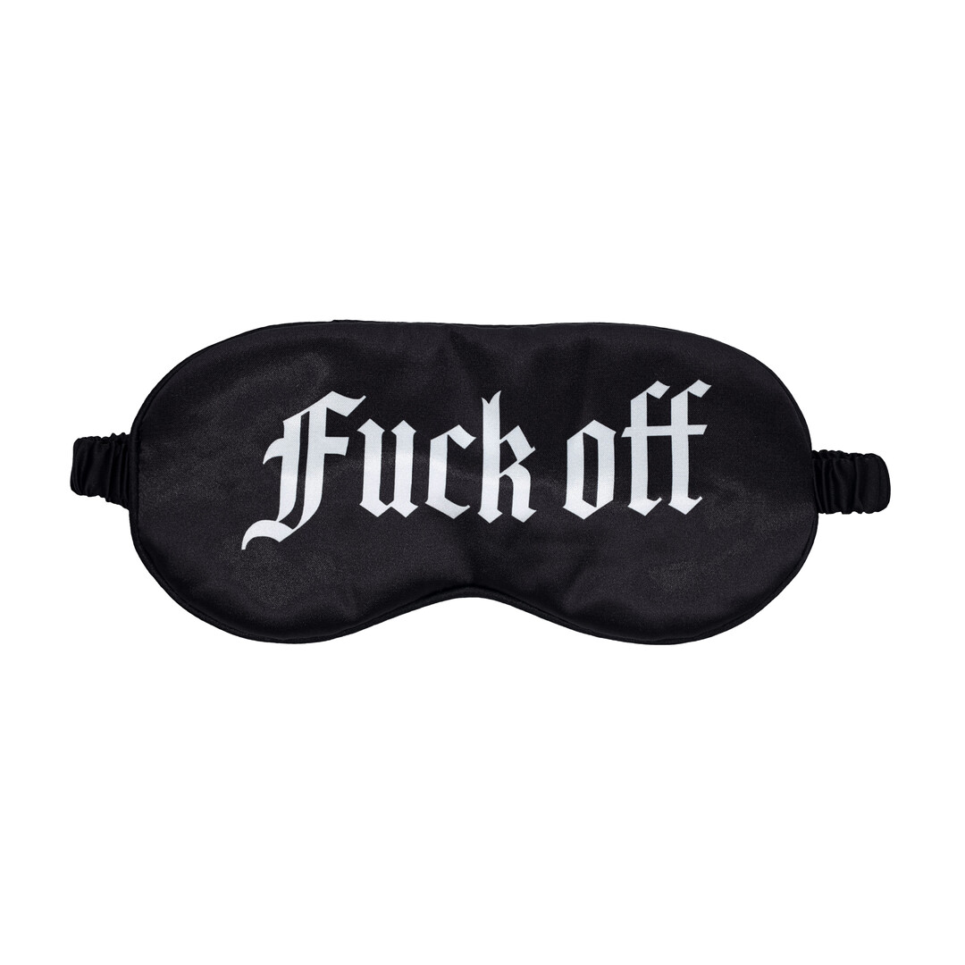 Ouch! by shots Fuck Off - Geprinte Satijnen Masker - Zwart (8714273028464)