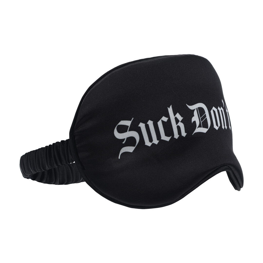Ouch! by shots Suck Don't Bite - Gedrukte Satijnen Masker - Zwart (8714273028488)