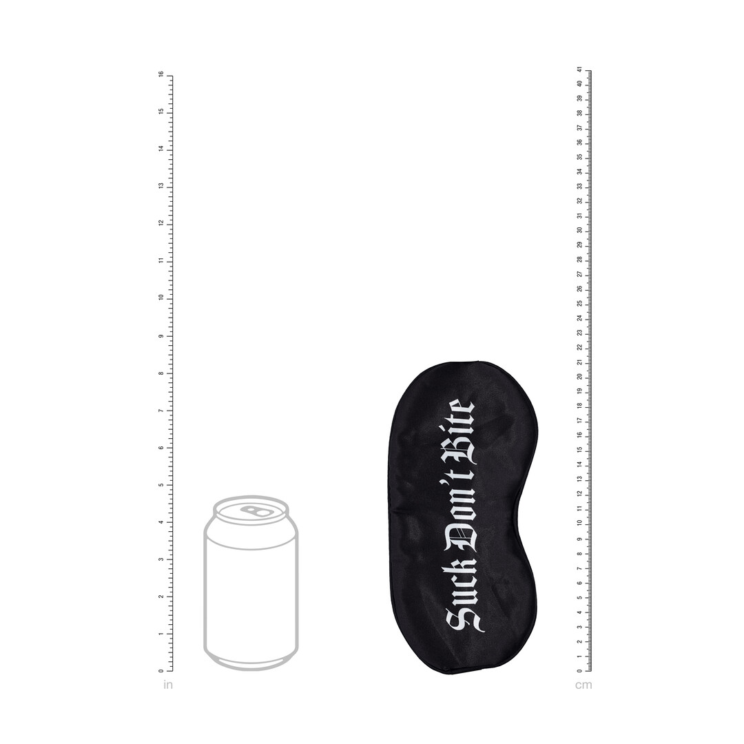 Ouch! by shots Suck Don't Bite - Gedrukte Satijnen Masker - Zwart (8714273028488)