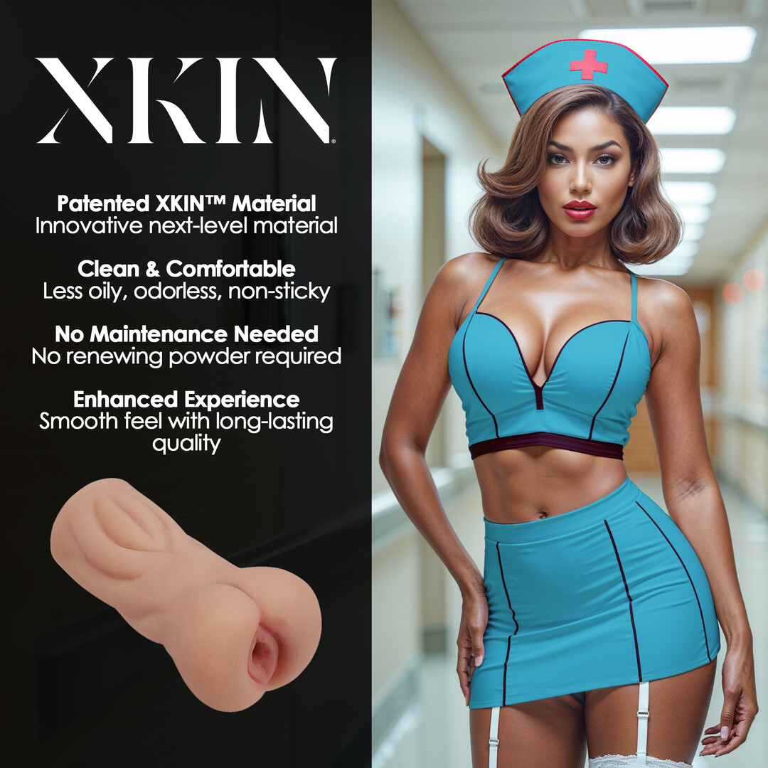Xkin by shots Carreer Girls - Ondeugende Verpleegster Trixie Nachtdienst - TPE Kleine Masturbator - 130g - Tan (8714273028662)