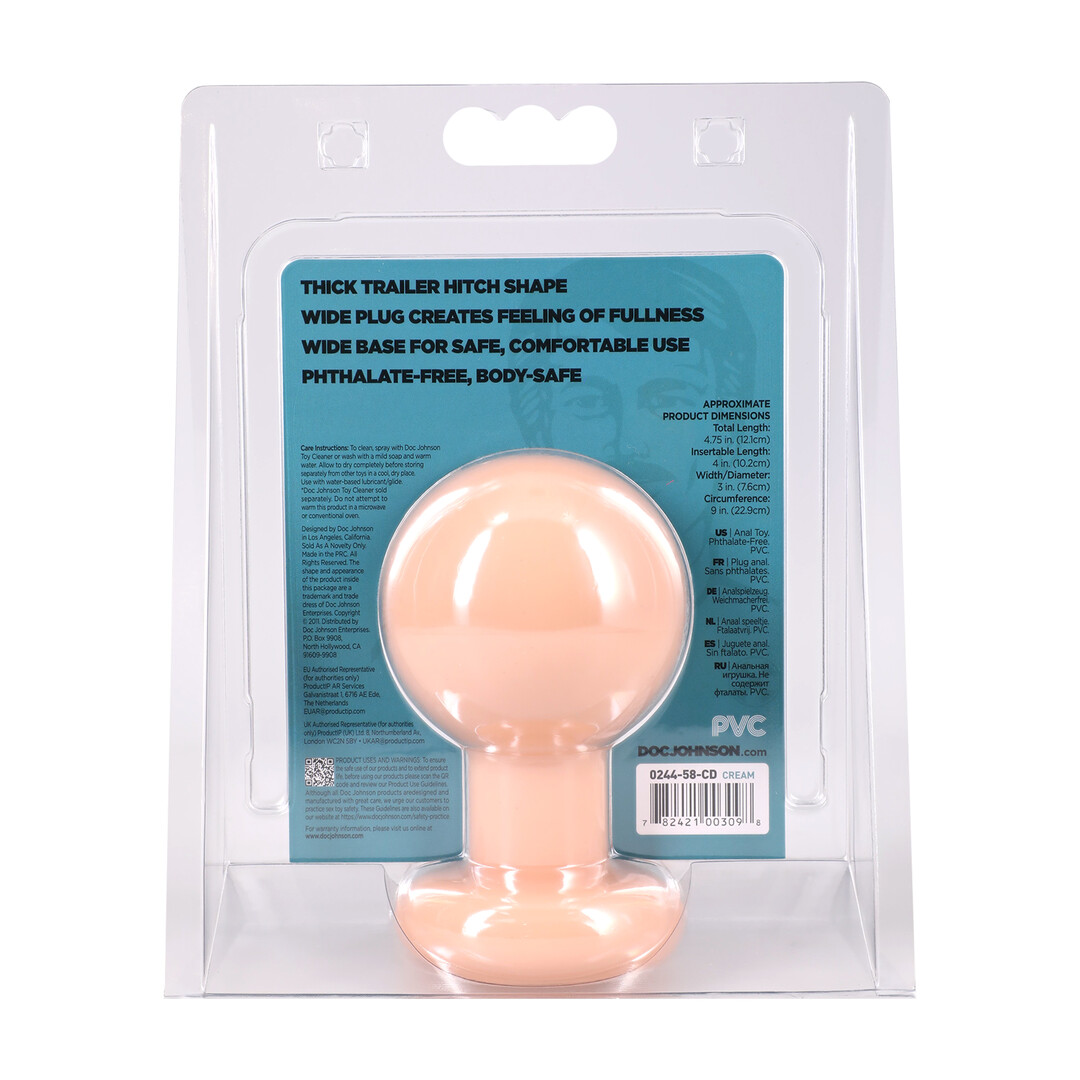Doc johnson The Classic - Round Butt Plug - Large - Cream (782421003098)