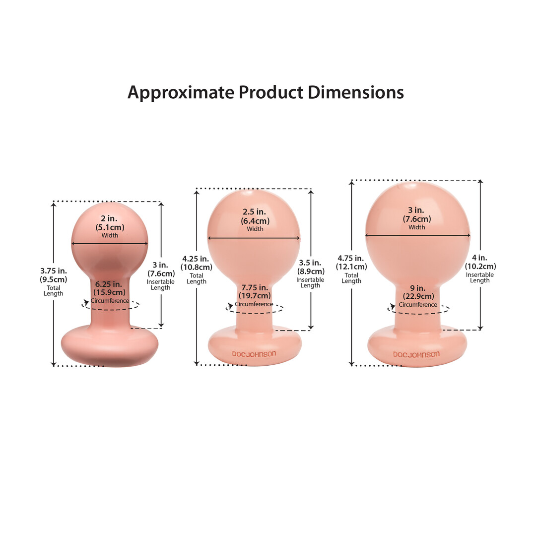 Doc johnson The Classic - Round Butt Plug - 3 Piece Set - Cream (782421105594)