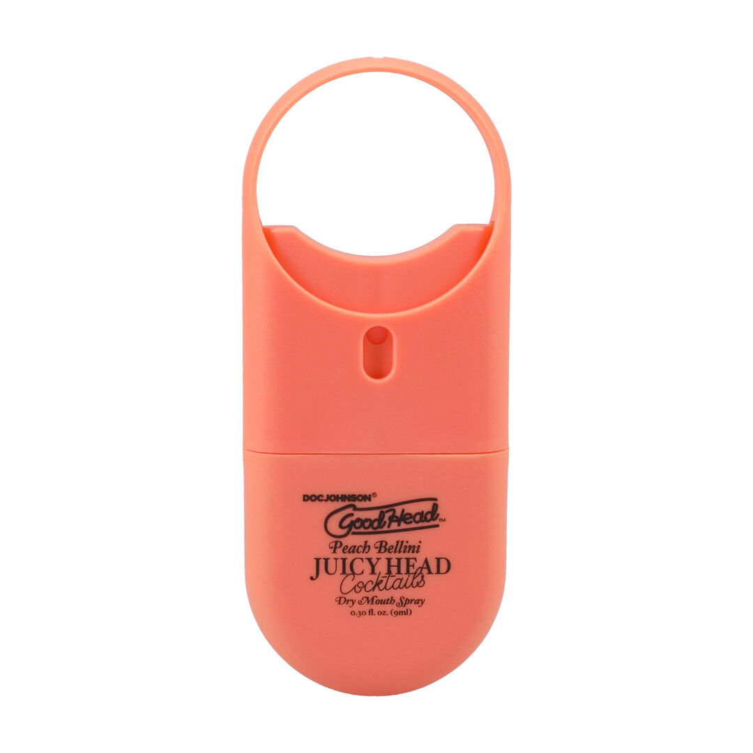 Doc johnson Juicy Head - Cocktails - Dry Mouth Spray To-Go - Peach Bellini - 0.3 fl oz / 9 ml (782421098735)